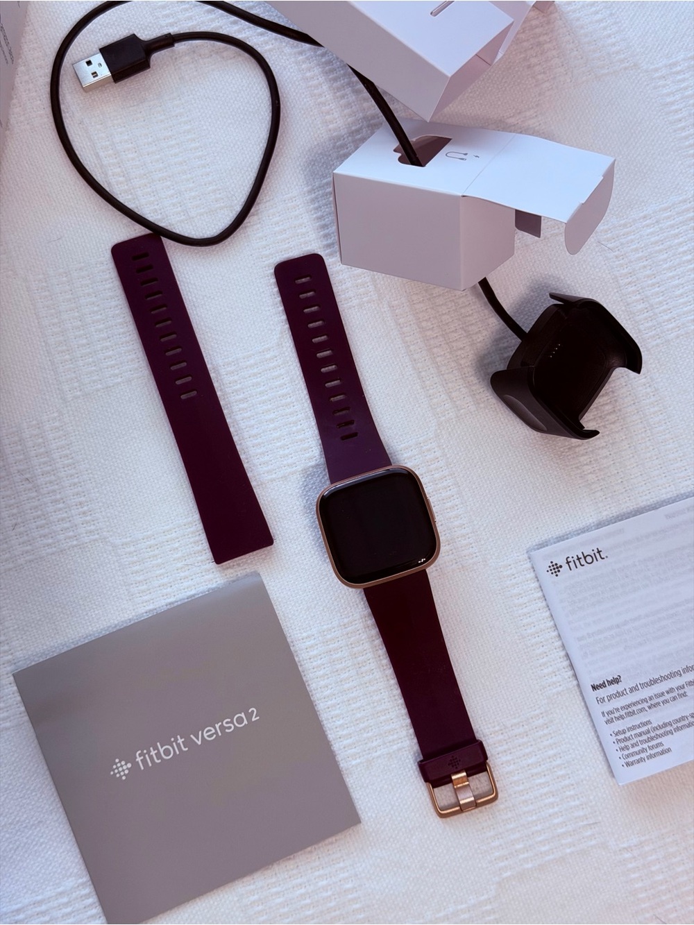 fitbit Versa 2 Smartwatch - Deep Purple with Rose Gold Case - Picture 7 of 16